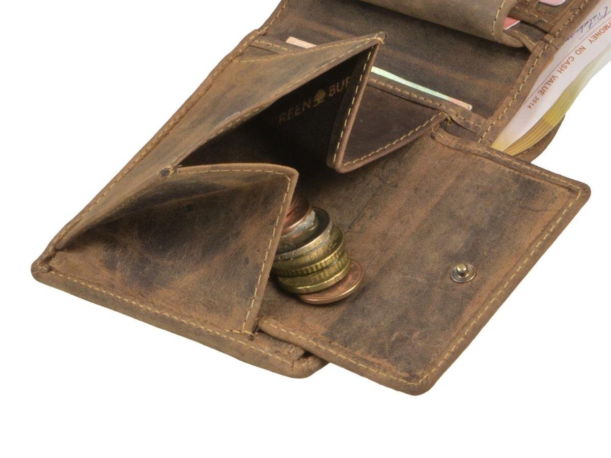 Greenburry Men's Leather Wallet antique brown with removable card holder - Vintage Original