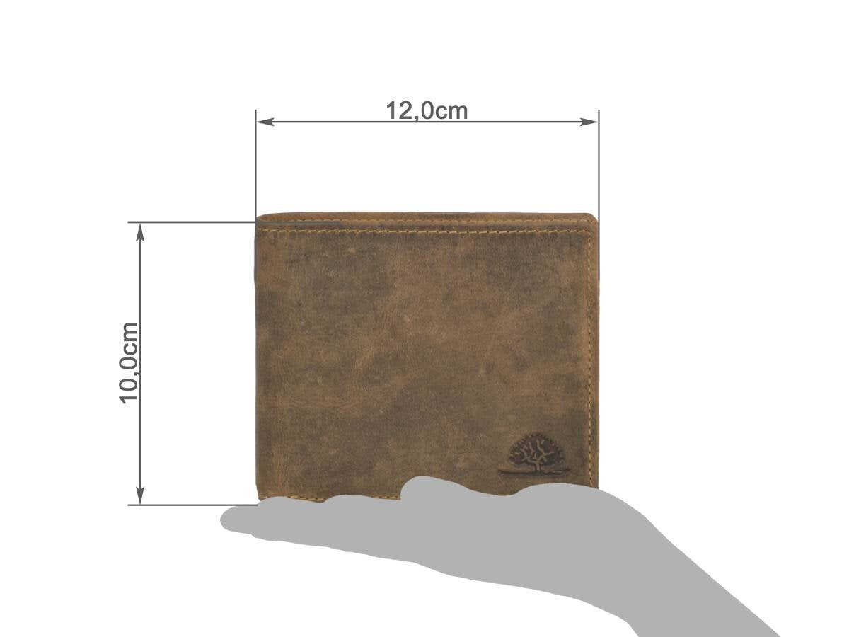 Greenburry Men's Leather Wallet antique brown with removable card holder - Vintage Original