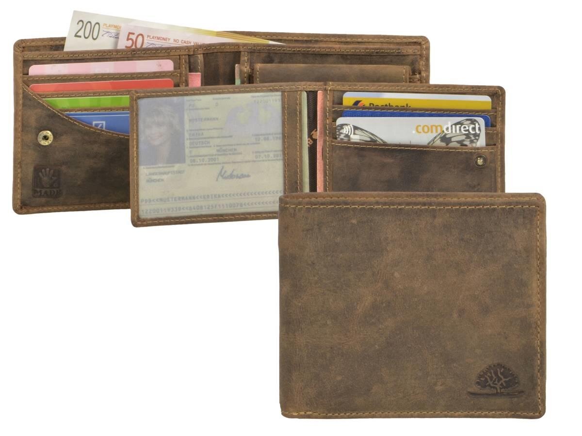 Greenburry Men's Leather Wallet antique brown with removable card holder - Vintage Original