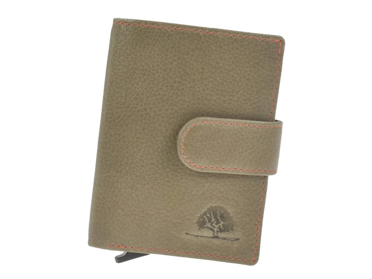 Brown bifold leather wallet for men with card slots and coin pocket - Greenburry