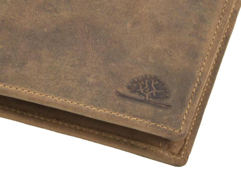 Greenburry Men's Leather Wallet antique brown with removable card holder - Vintage Original