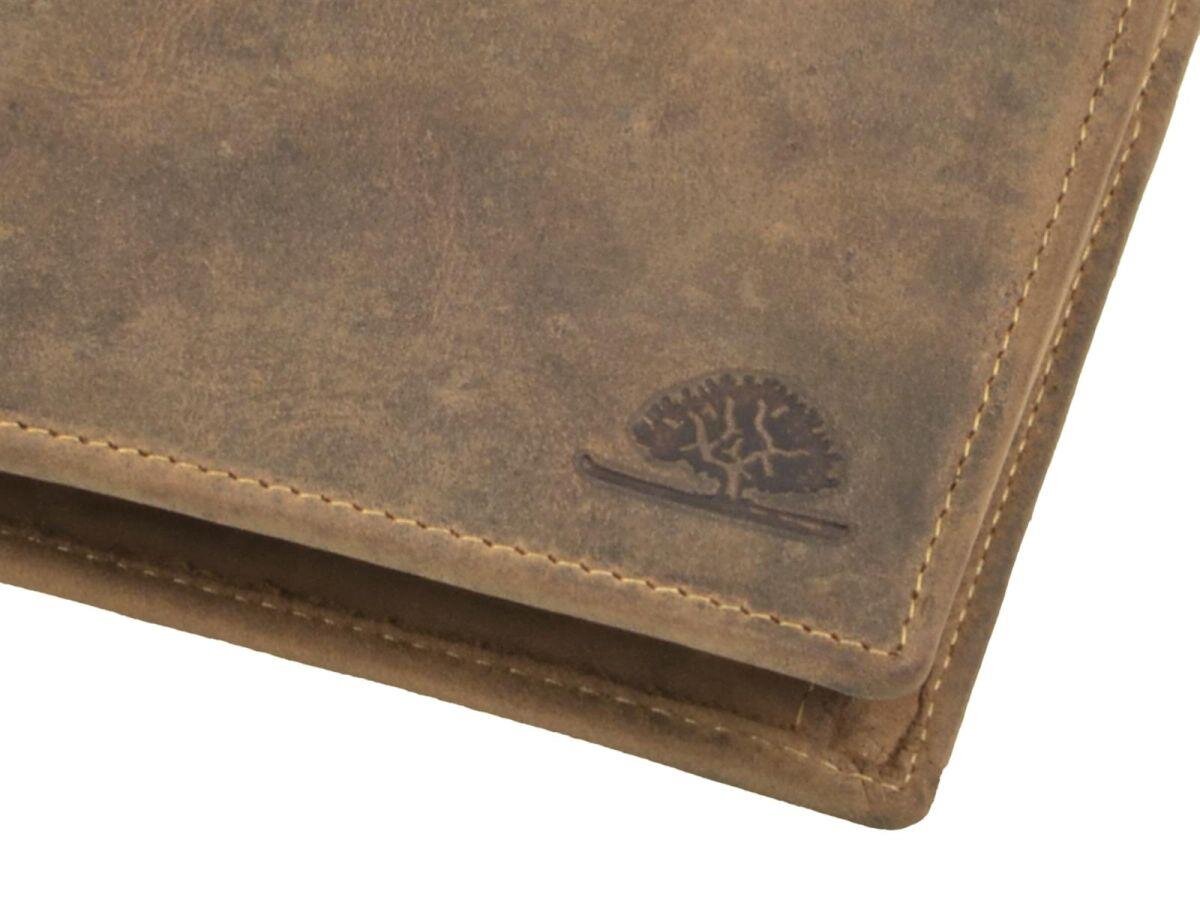 Greenburry Men's Leather Wallet antique brown with removable card holder - Vintage Original