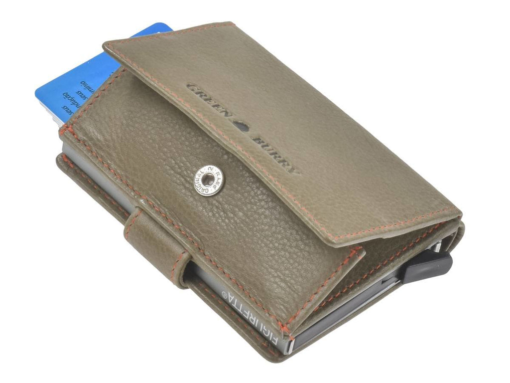 Brown bifold leather wallet for men with card slots and coin pocket - Greenburry